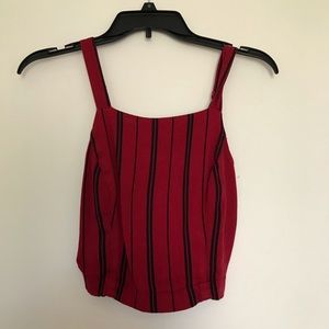 Hollister red&black stripped crop tank